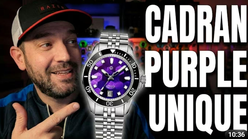 What surprised me most about the Triton Prism is the dial. The Twilight Violet mother-of-pearl changes beautifully with the light, and every piece feels unique.