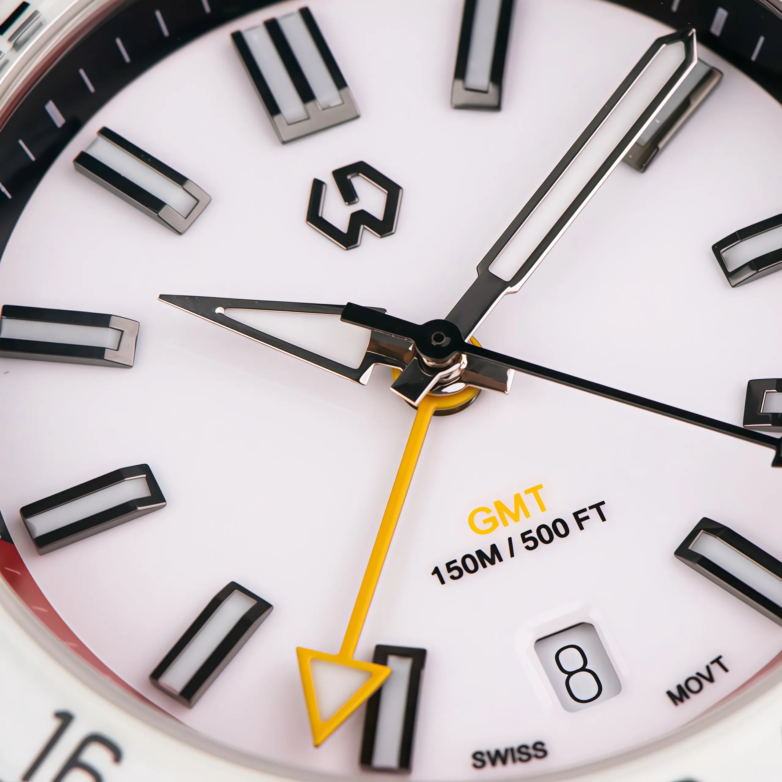 Wishdoit Watches Round Affordable Ocean Edge GMT Swiss RONDA movement Quartz Diver Watch|316L Stainless Steel|Red Dive