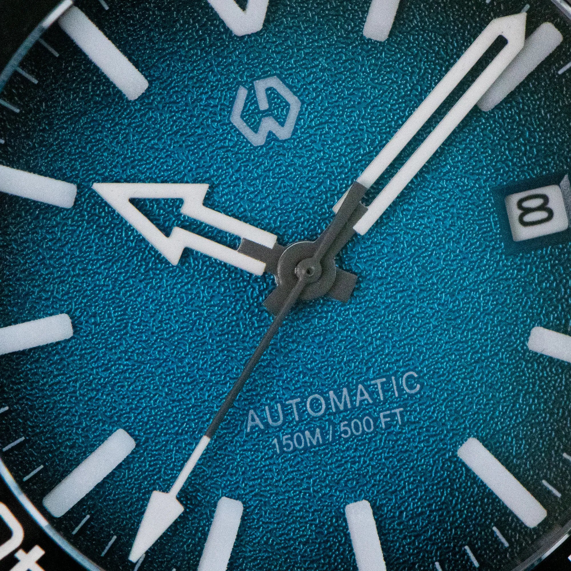 Wishdoit Watches Round Affordable aqua storm Automatic diver watch with 3D luminous needles ceramic bezel |316L Stainless Steel|light blue