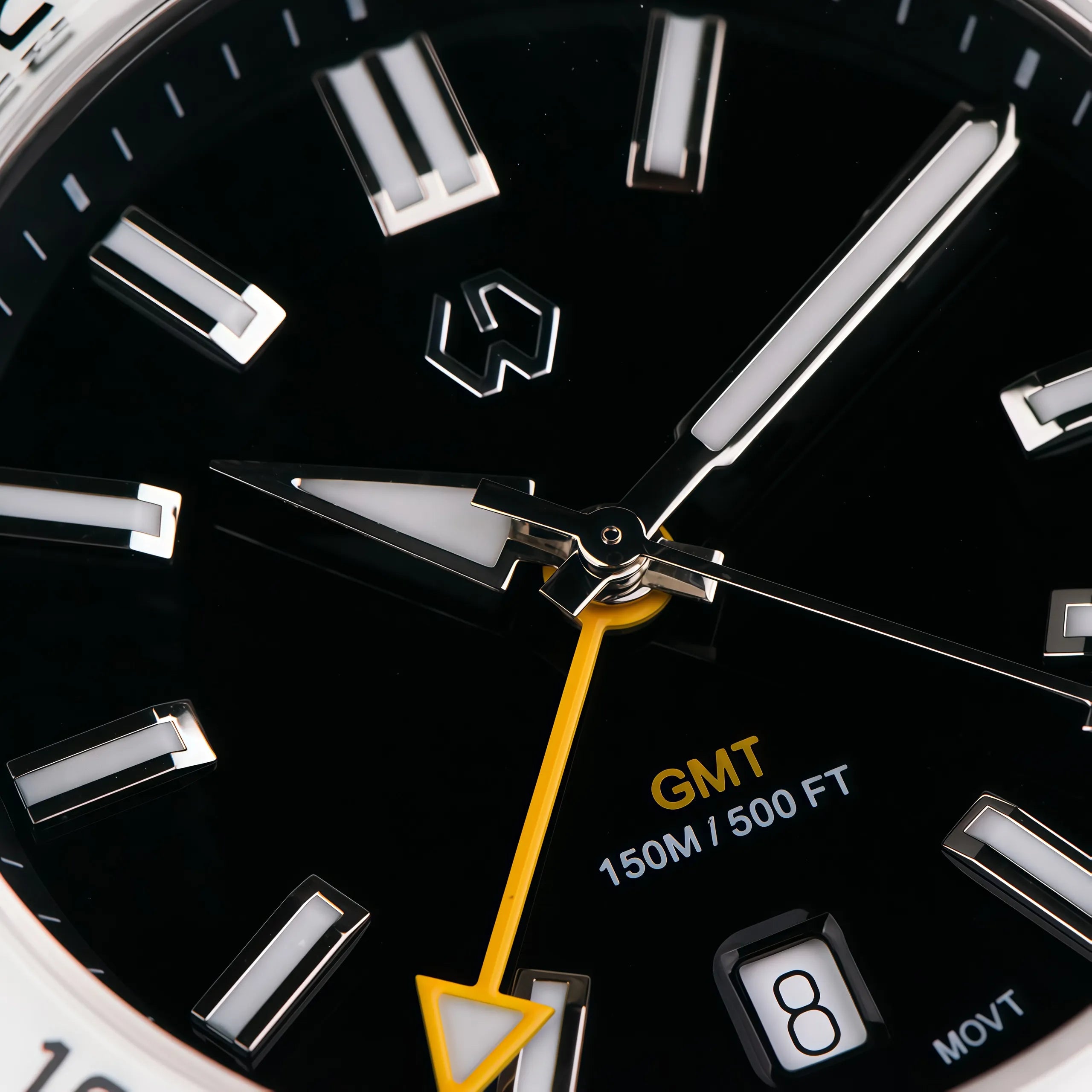 Wishdoit Watches Round Affordable Ocean Edge GMT Swiss RONDA movement Quartz Diver Watch|316L Stainless Steel|All black Dive