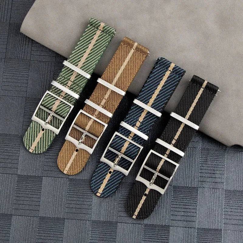 22mm Canvas Watch Strap | Khaki Wishdoit Watches
