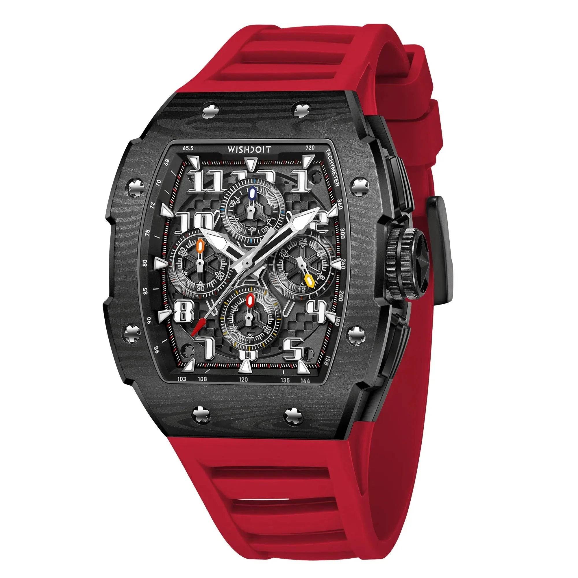 Racing | GT Chrono 2.0-Black Watch (Red Strap) Wishdoit Watches