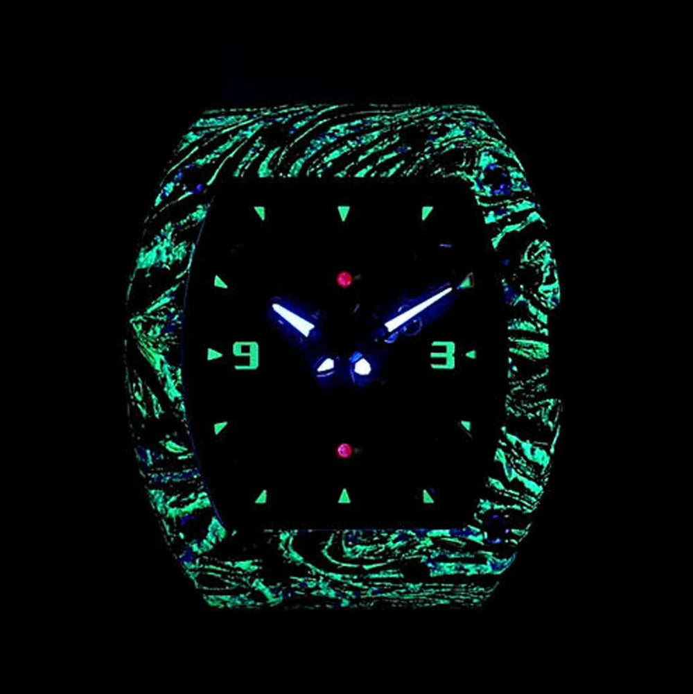 Captain Kidd Forged Carbon Lume Tonneau Skeleton Mechanical Watch