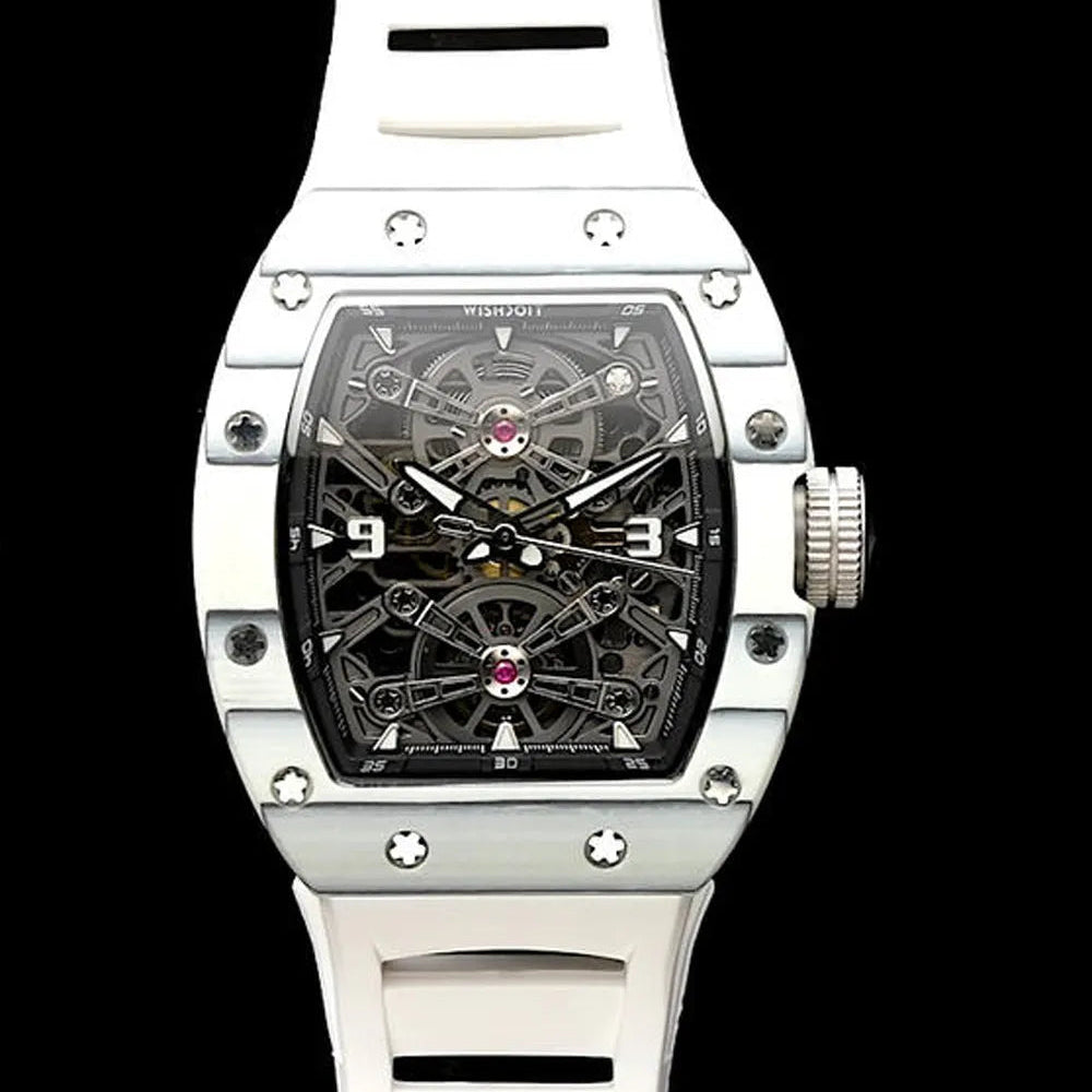 Captain Kidd Forged Carbon Lume Tonneau Skeleton Mechanical Watch