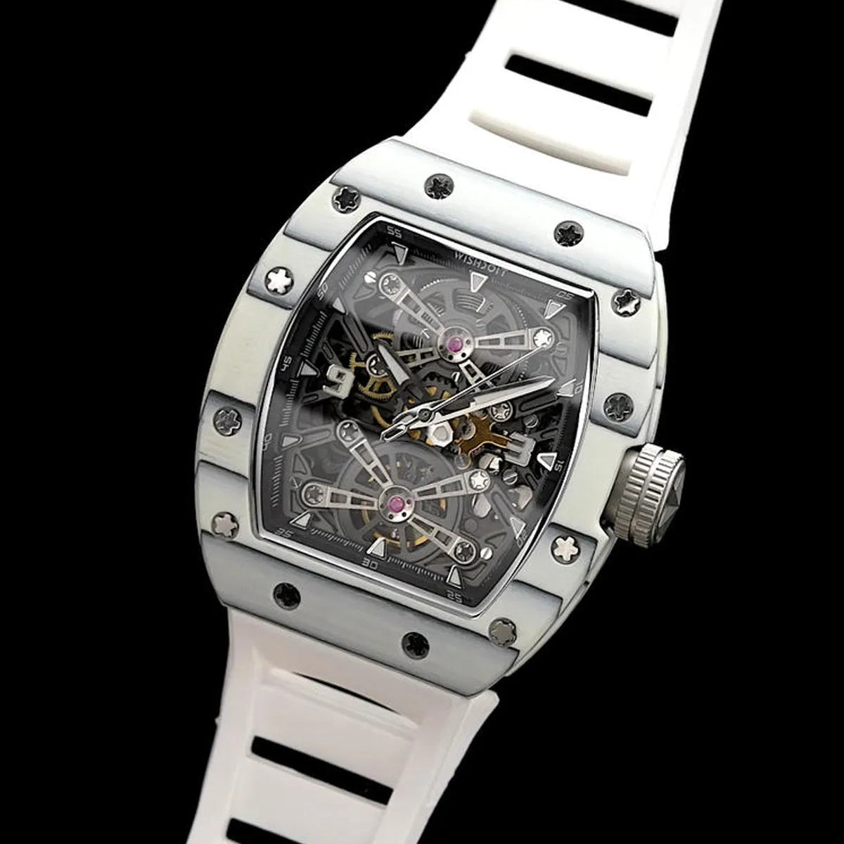 Captain Kidd Forged Carbon Lume Tonneau Skeleton Mechanical Watch