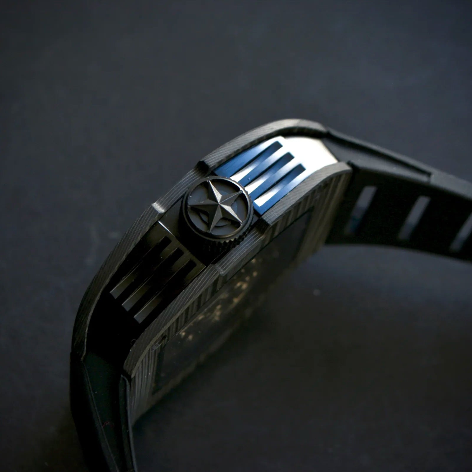 Captain Kidd Forged Carbon Lume Tonneau Skeleton Mechanical Watch