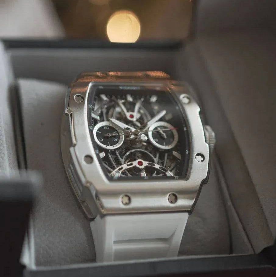 The Pioneer - Silver Watch (Light Blue Strap) Wishdoit Watches