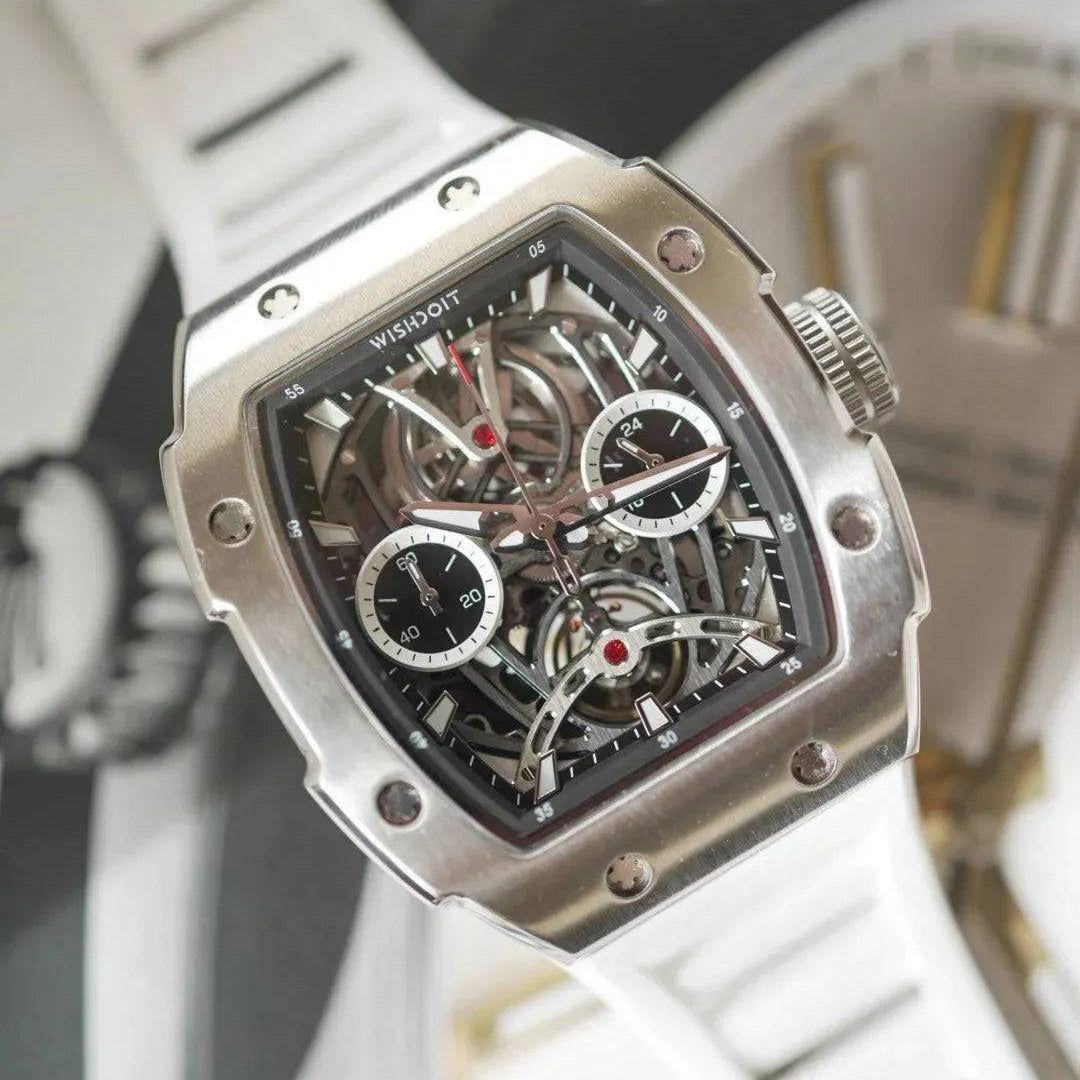 The Pioneer - Silver Watch (Blue Strap) Wishdoit Watches