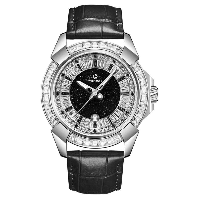 GLACIER Starry Sky Dial with Zircon Diamond Black Watch