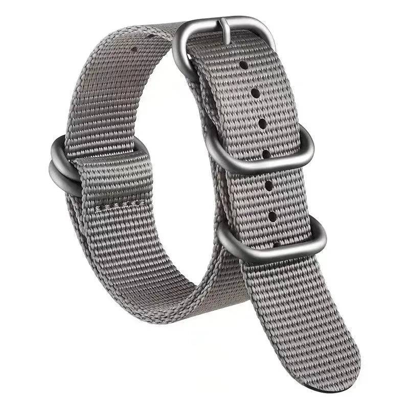 22mm NATO Canvas Watch Strap | Grey Wishdoit Watches