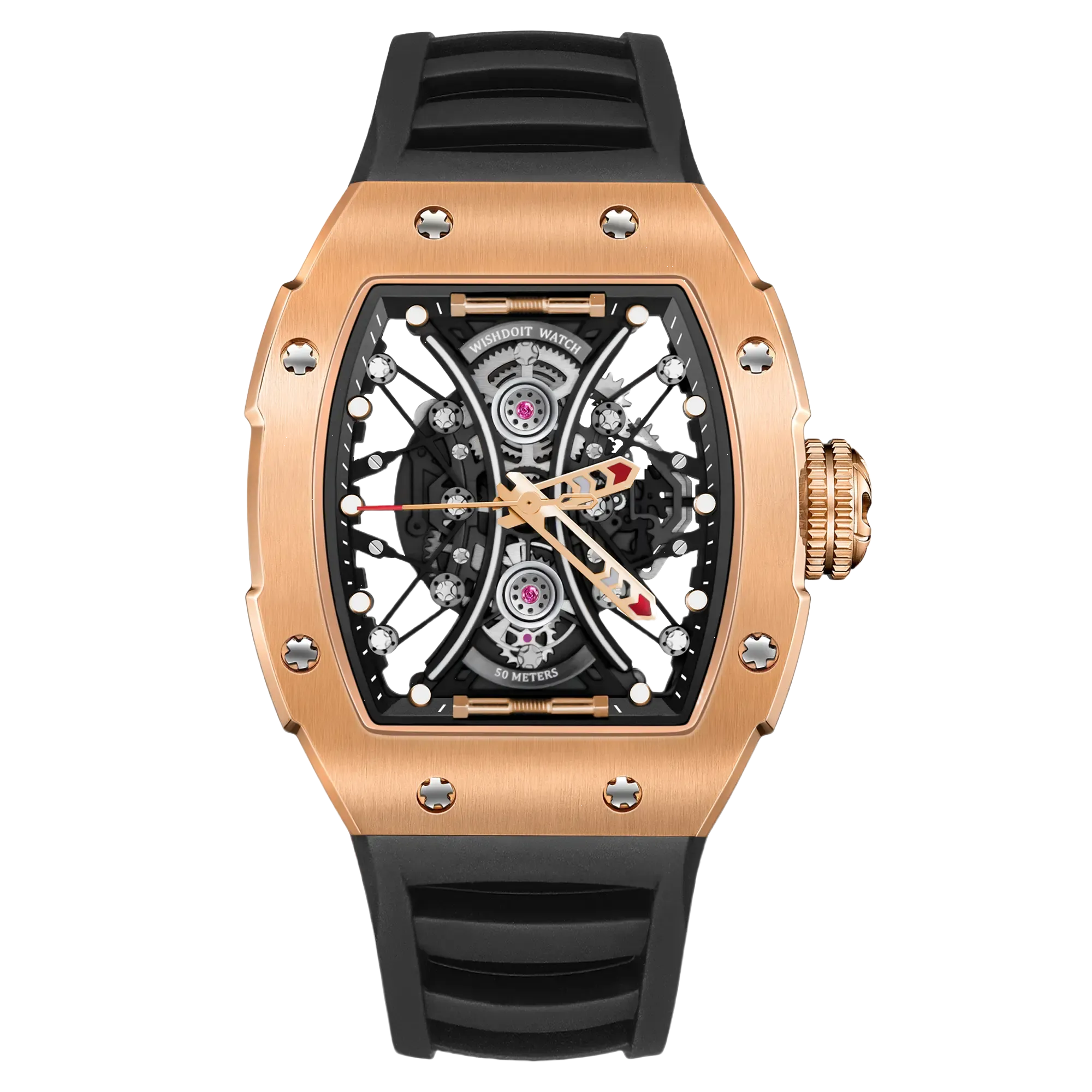 Hourglass Skeleton Quartz Watch Rose Gold Watch