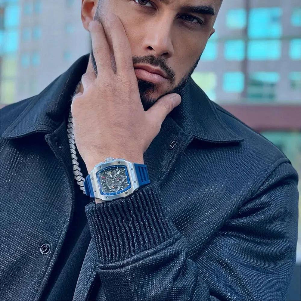 Racing | GT Chrono-Silvery Watch (Blue Strap) Wishdoit Watches