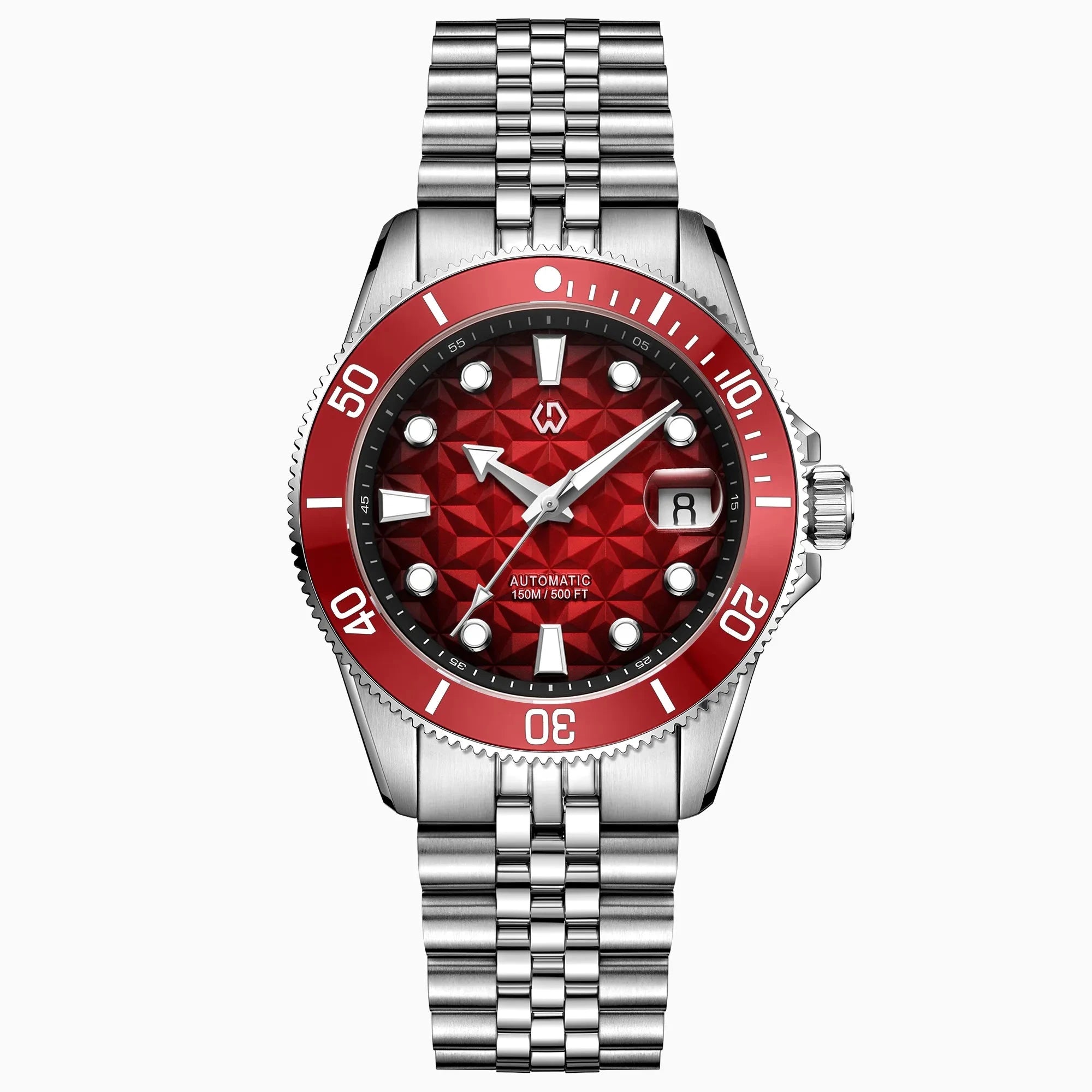 Discover the Nereus Facet automatic diver watch, inspired by underwater light. Featuring a geometric dial, 3D luminous, and 150M ATM with H.K PT5000 Movement,WSD9027:AC,