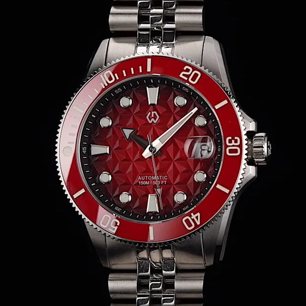 Discover the Nereus Facet automatic diver watch, inspired by underwater light. Featuring a geometric dial, 3D luminous, and 150M ATM with H.K PT5000 Movement,WSD9027:AC,