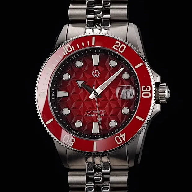 Discover the Nereus Facet automatic diver watch, inspired by underwater light. Featuring a geometric dial, 3D luminous, and 150M ATM with H.K PT5000 Movement,WSD9027:AC,