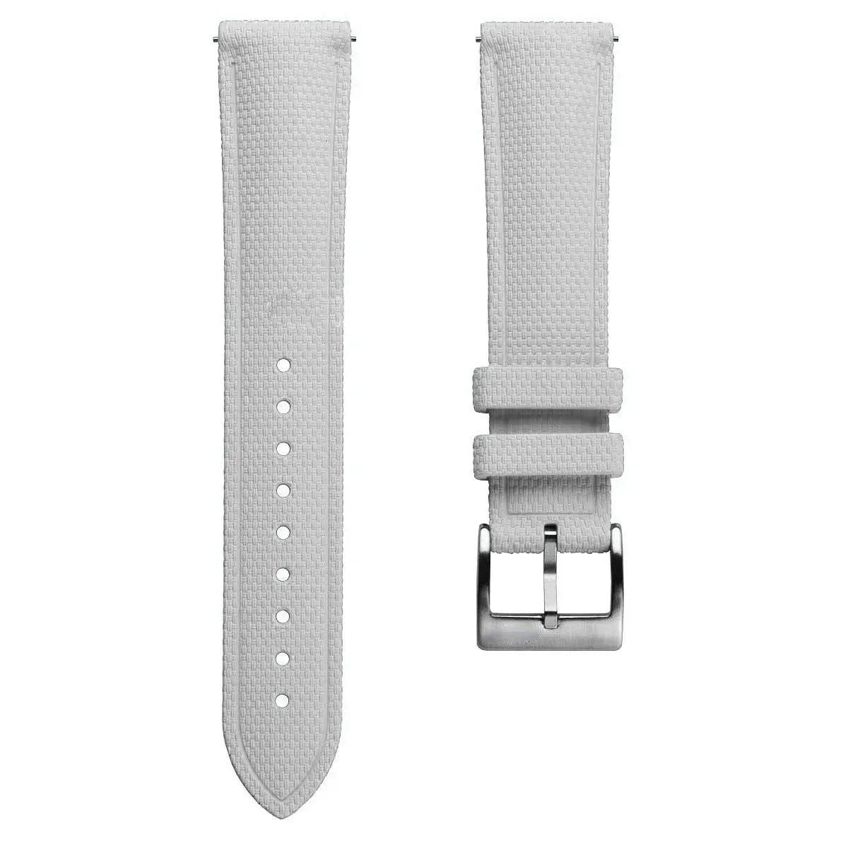 New White Fluoro Rubber Dive Watch Strap 20mm for Divers wishdoit watches