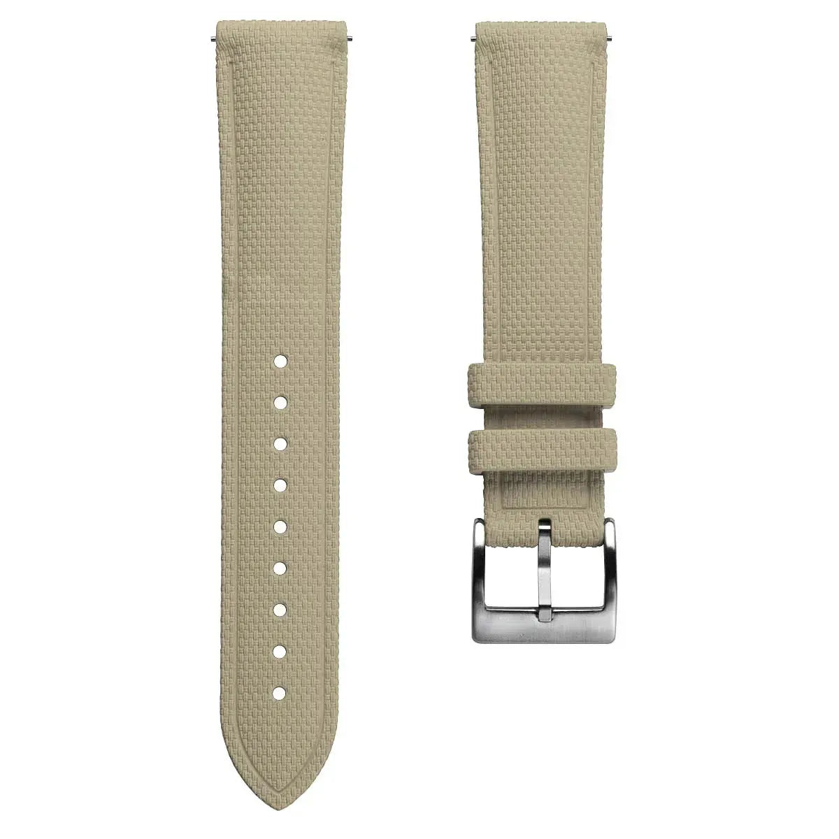 New Beige Fluoro Rubber Dive Watch Strap 20mm for Divers wishdoit watches