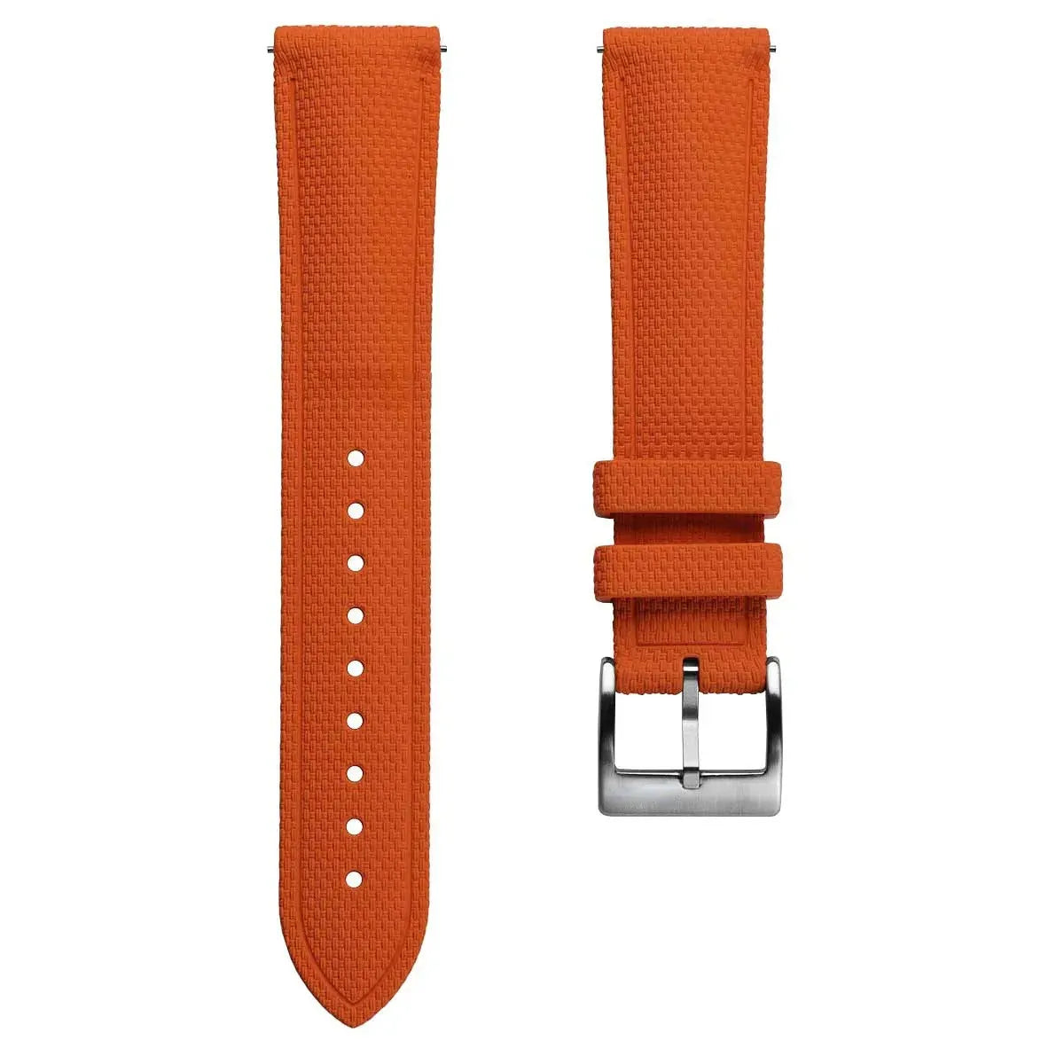 New Orange Fluoro Rubber Dive Watch Strap 20mm for Divers wishdoit watches