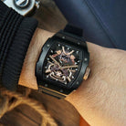 Wishdoit Watches Tonneau Luxury Automatic Mechanical ARMOR AUTOMATIC Watch | Fluorine Rubber Watch Strap