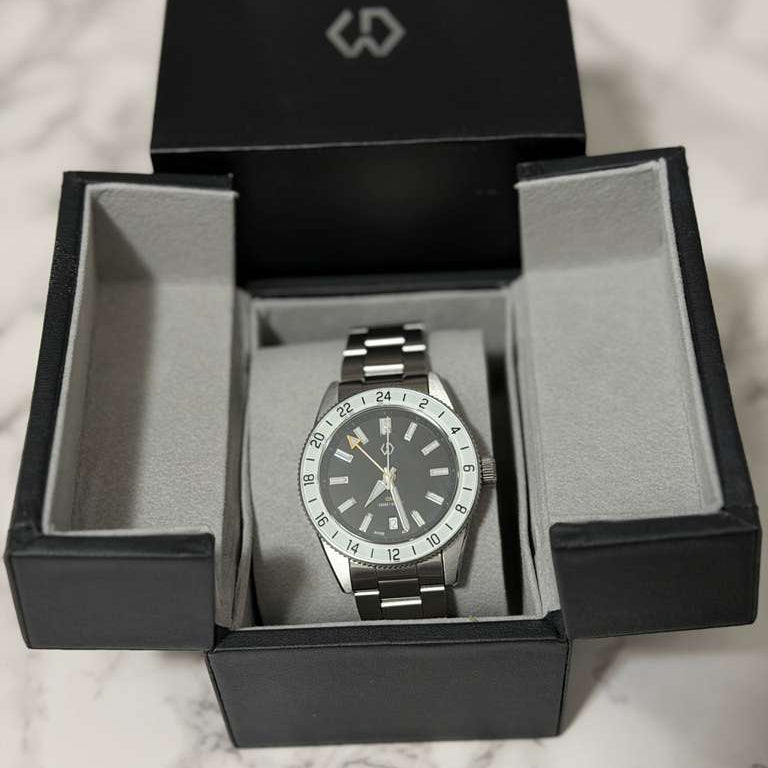 Wishdoit Watches Round Affordable Ocean Edge GMT Swiss RONDA movement Quartz Diver Watch|316L Stainless Steel|All black Dive