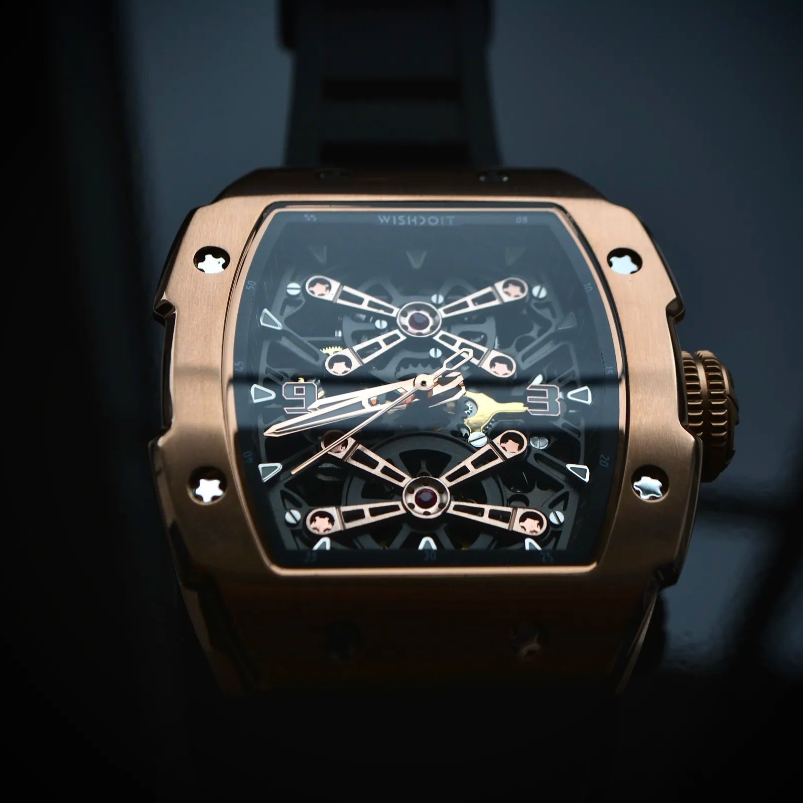 PIRATE-Captain Kidd Tonneau Skeleton Mechaical Watch