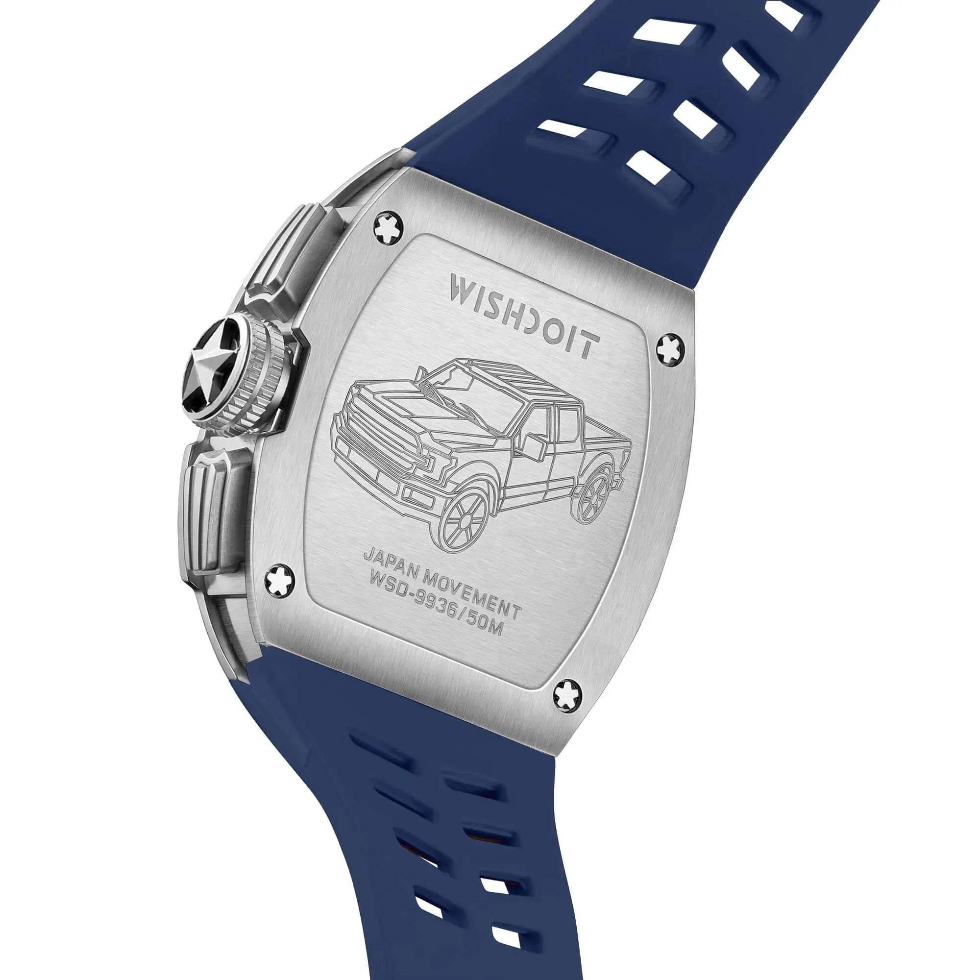 Racing | F-150 Chrono-Silvery Watch (Blue Strap) Wishdoit Watches