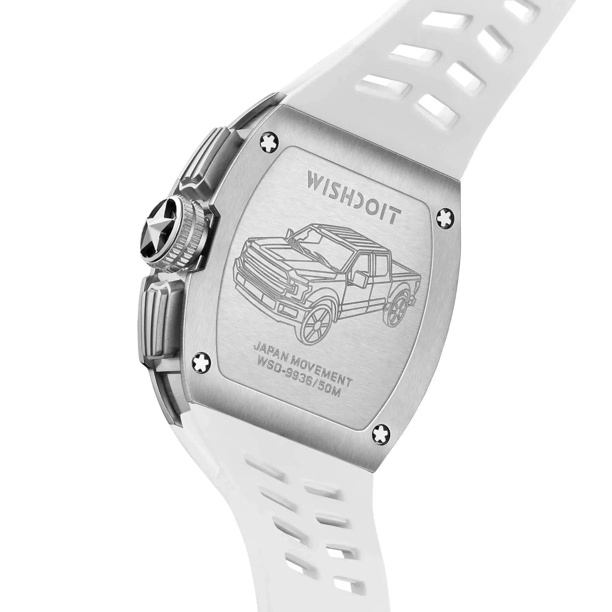 Racing | F-150 Chrono-Silvery Watch (White Strap) Wishdoit Watches