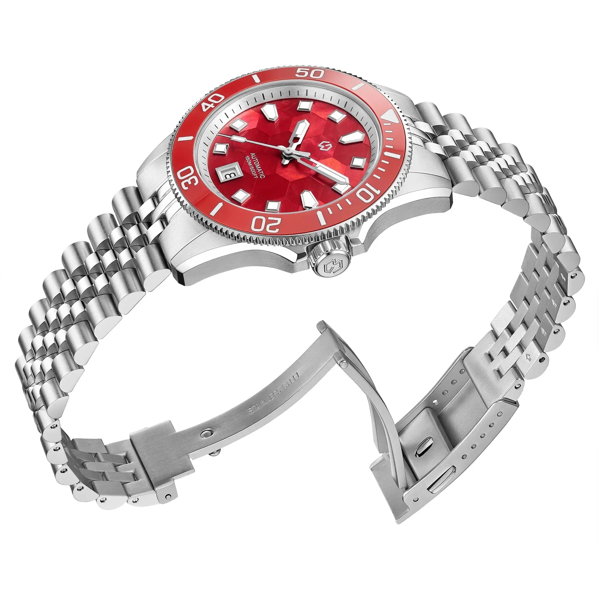 Wishdoit Triton Prism Automatic Diver – Iridescent Ocean Edition. A unique men’s dive watch with mother-of-pearl dial, automatic movement, and 150m water resistance,WSD9032:AB,