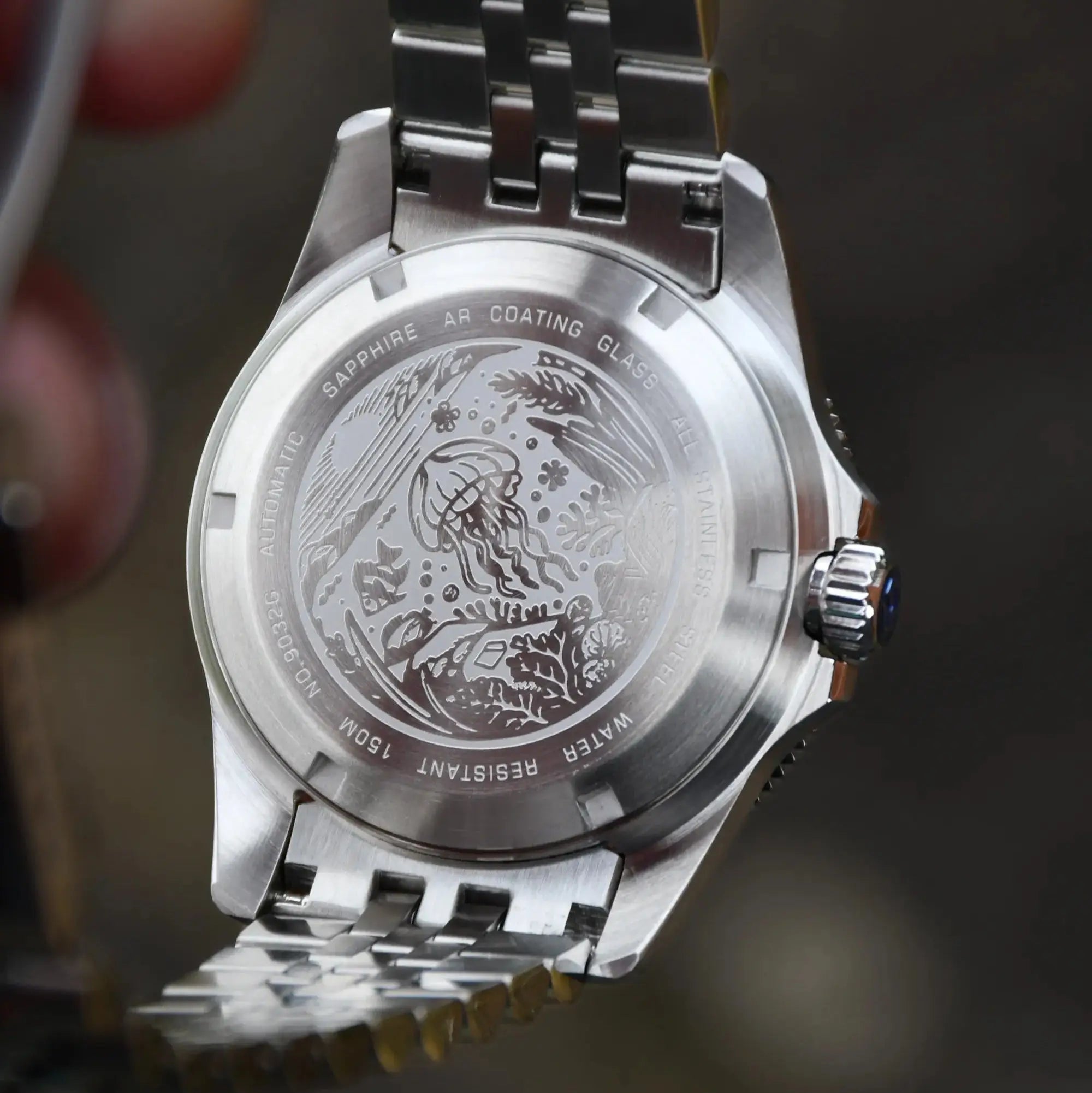 Wishdoit Triton Prism Automatic Diver – Iridescent Ocean Edition. A unique men’s dive watch with mother-of-pearl dial, automatic movement, and 150m water resistance,WSD9032:AC,