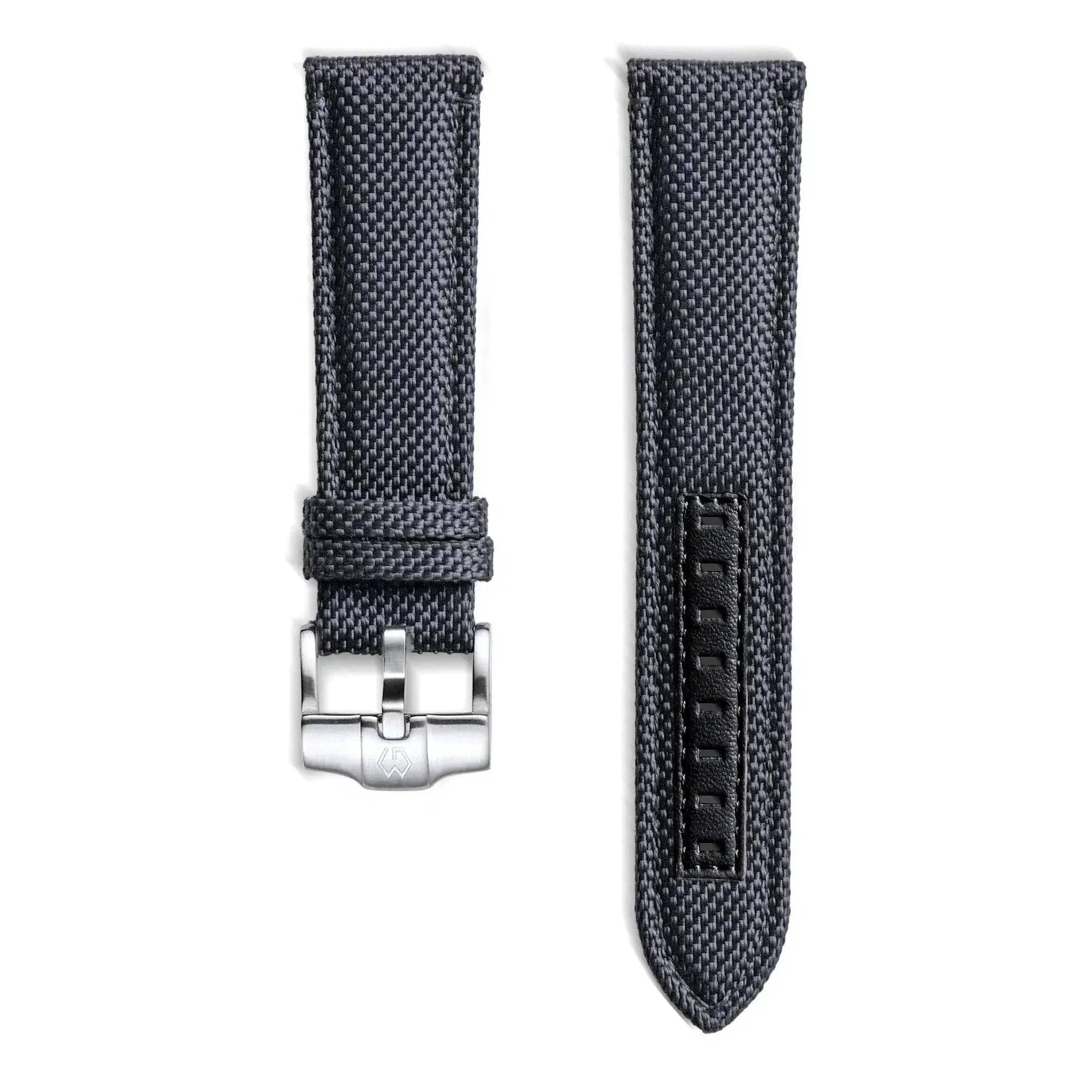 22mm Nylon Leather Watch Strap | Grey Wishdoit Watches