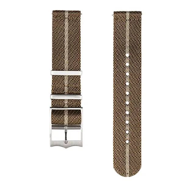 22mm Canvas Watch Strap | Khaki Wishdoit Watches
