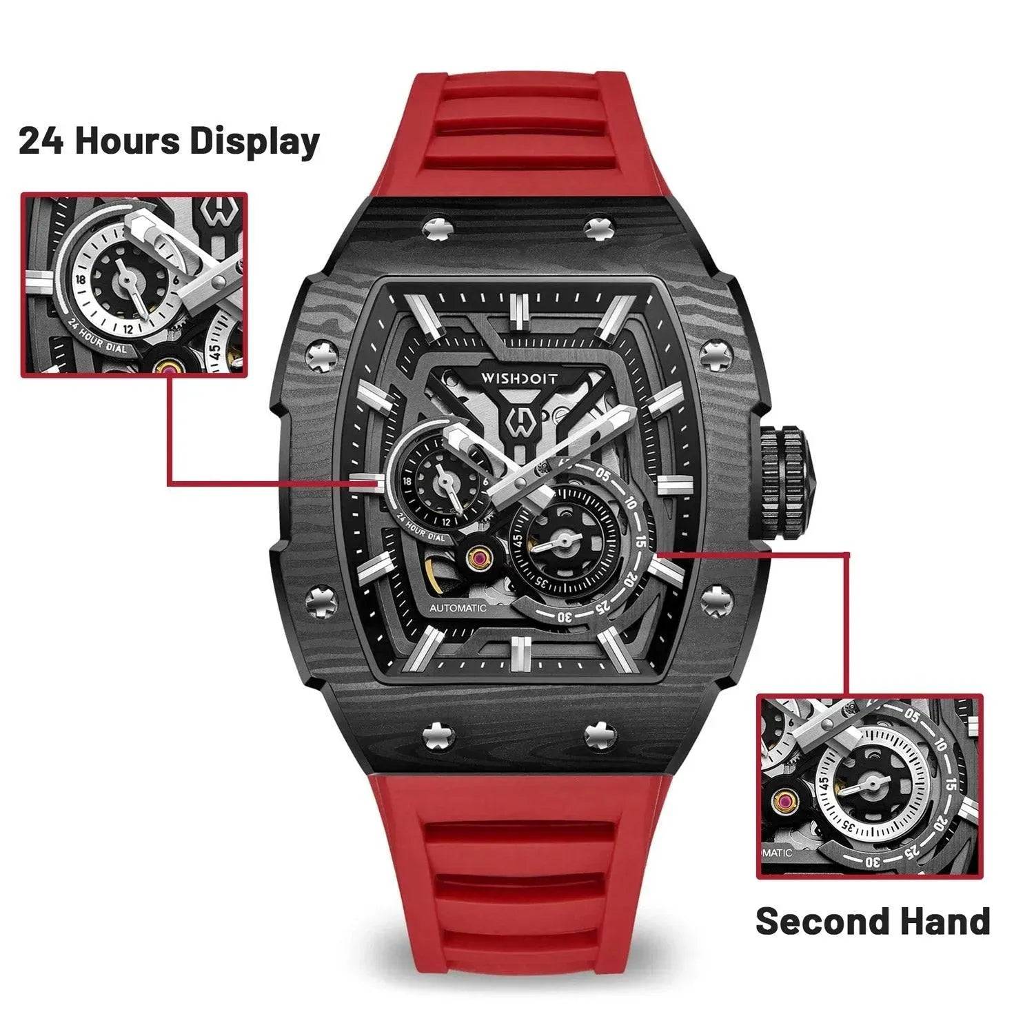 Full Speed - Black Watch (Red Strap) Wishdoit Watches