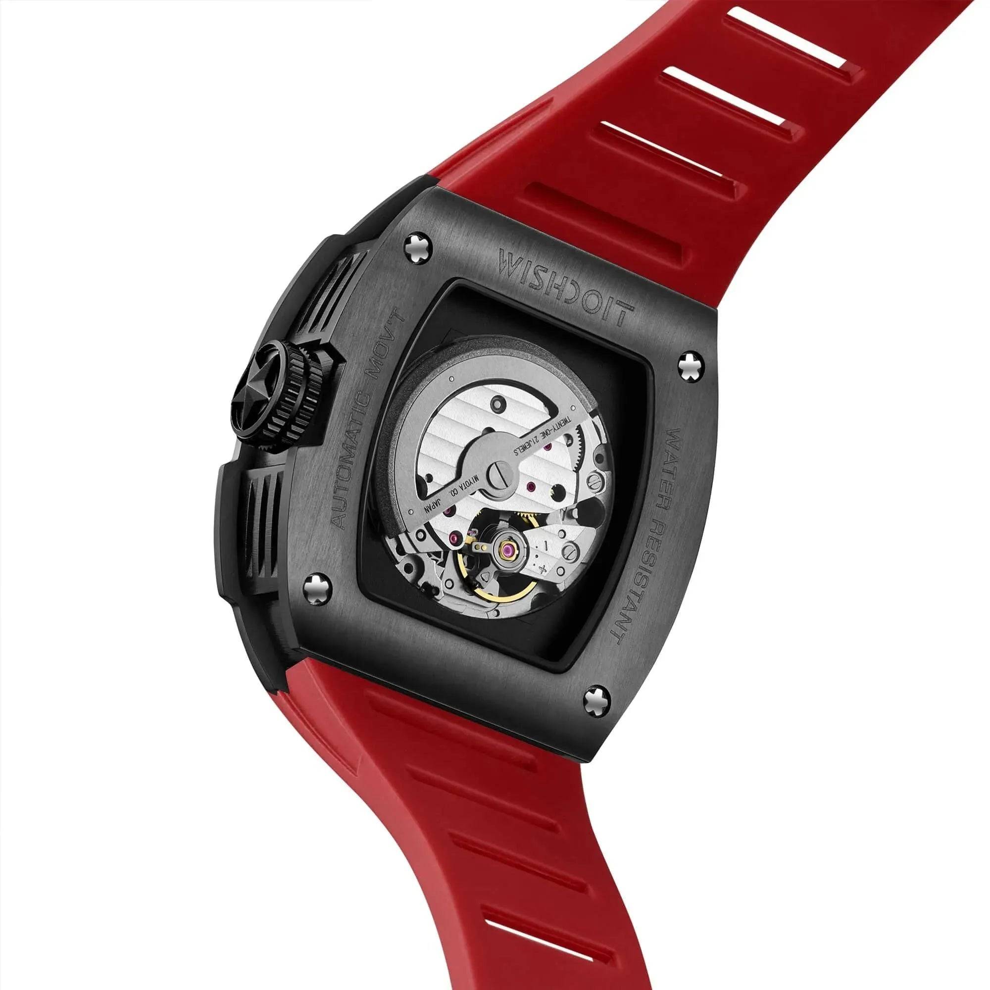 Full Speed - Black Watch (Red Strap) Wishdoit Watches
