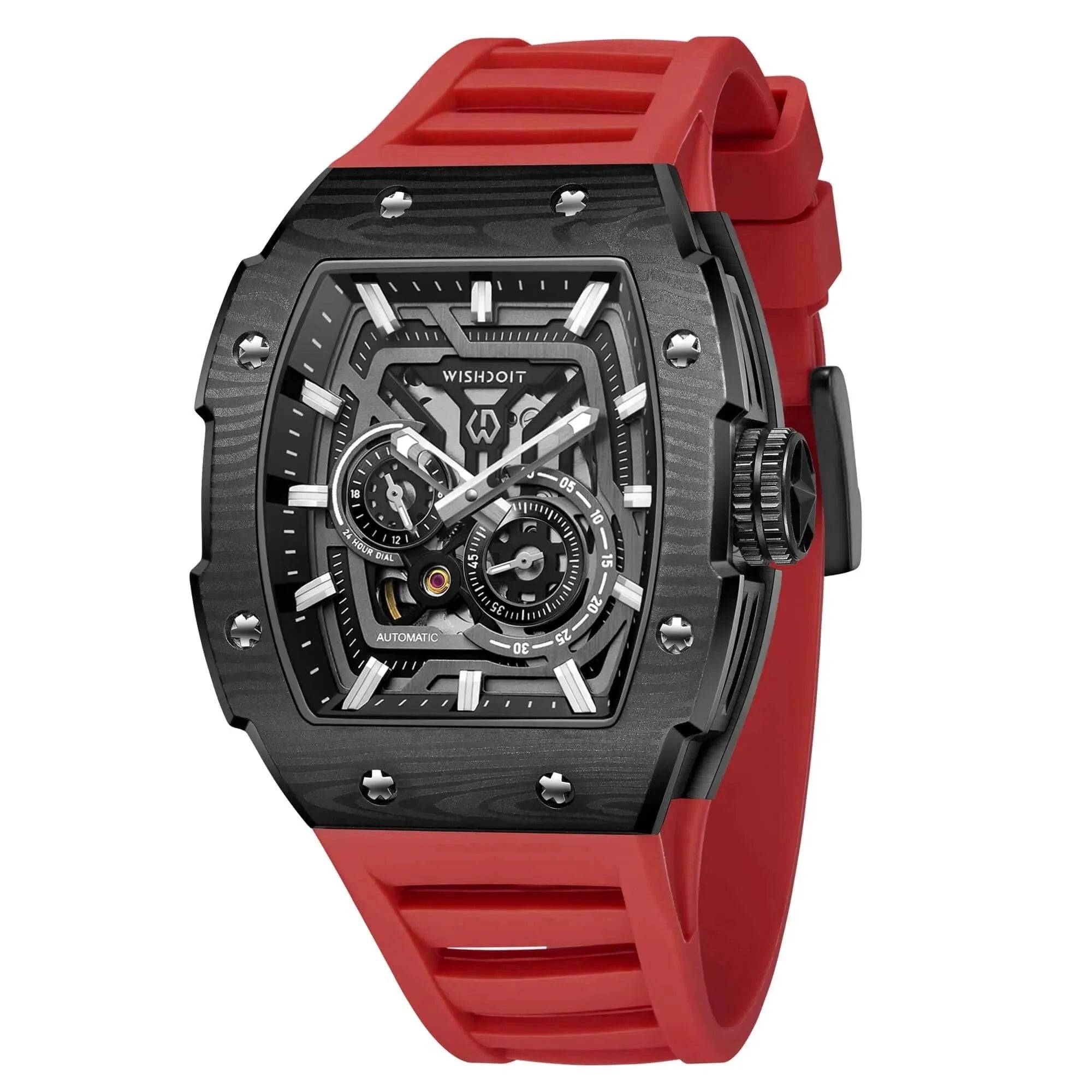 Full Speed - Black Watch (Red Strap) Wishdoit Watches
