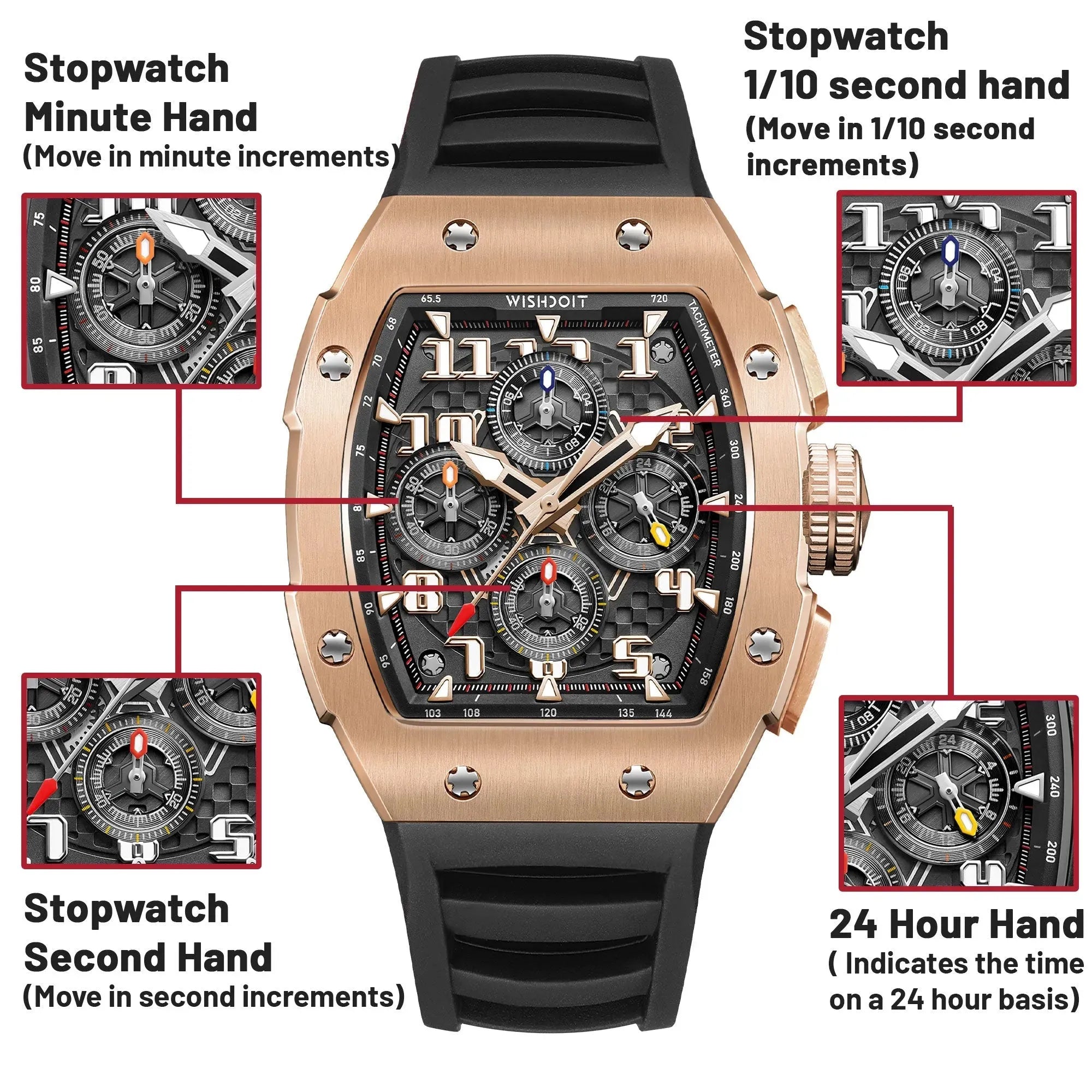 Racing | GT Chrono 2.0-Rose Gold Watch Wishdoit Watches,WSD9972:EC,
