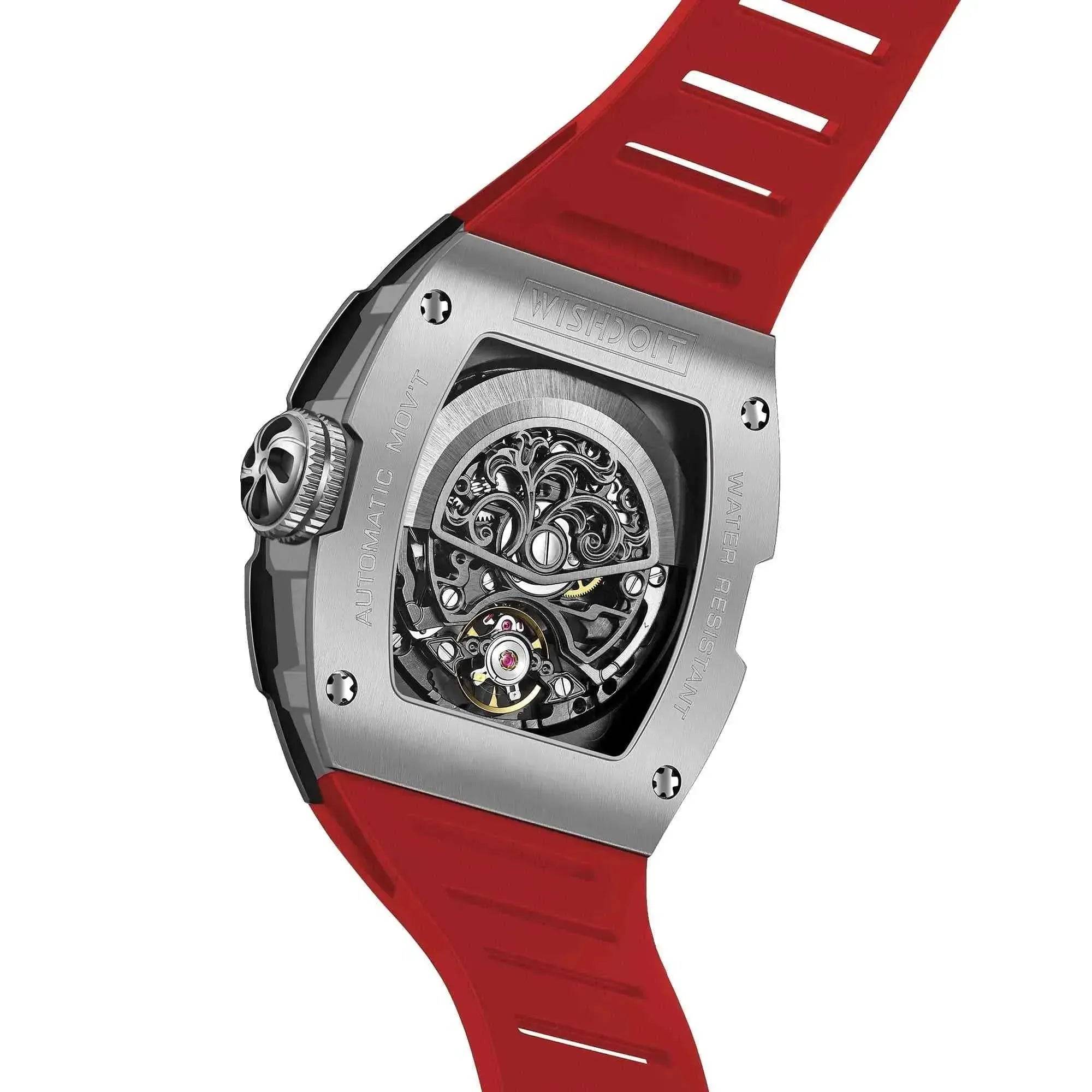 The Runway - Silvery Watch (Red Strap) Wishdoit Watches