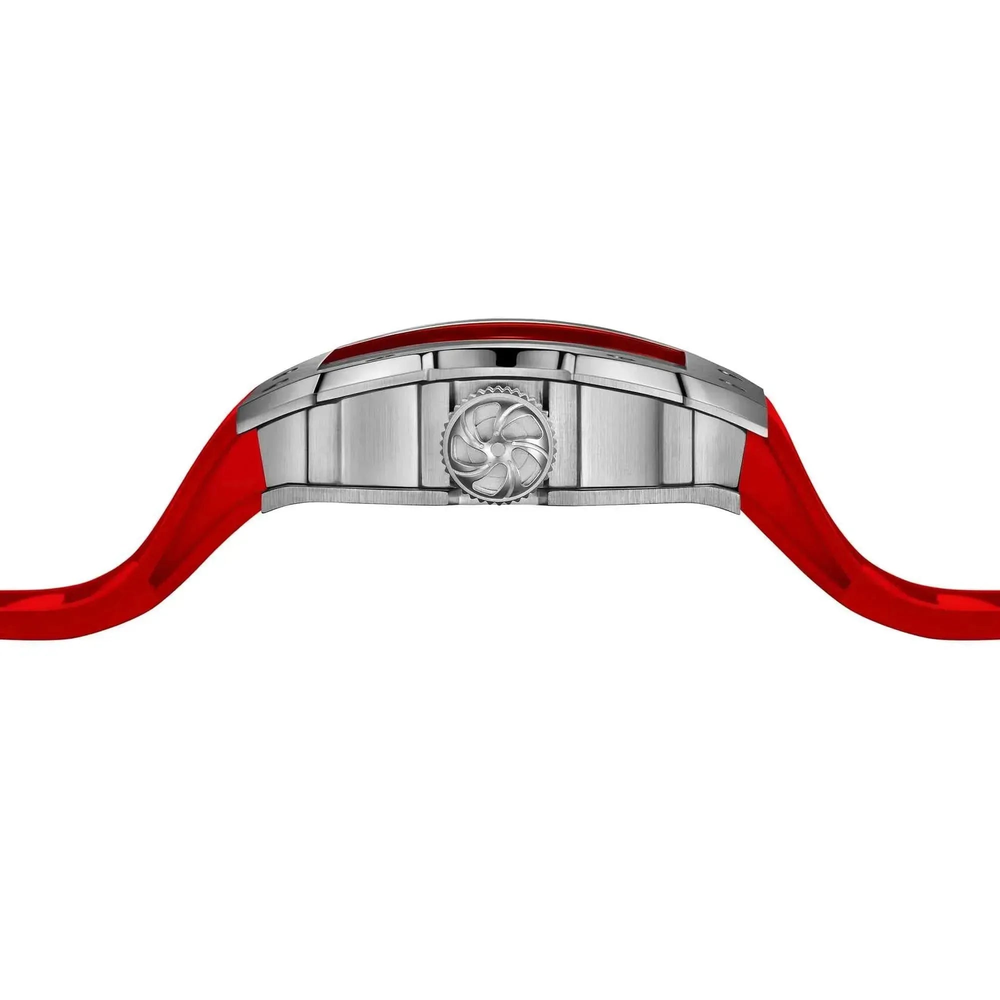 The Runway - Silvery Watch (Red Strap) Wishdoit Watches