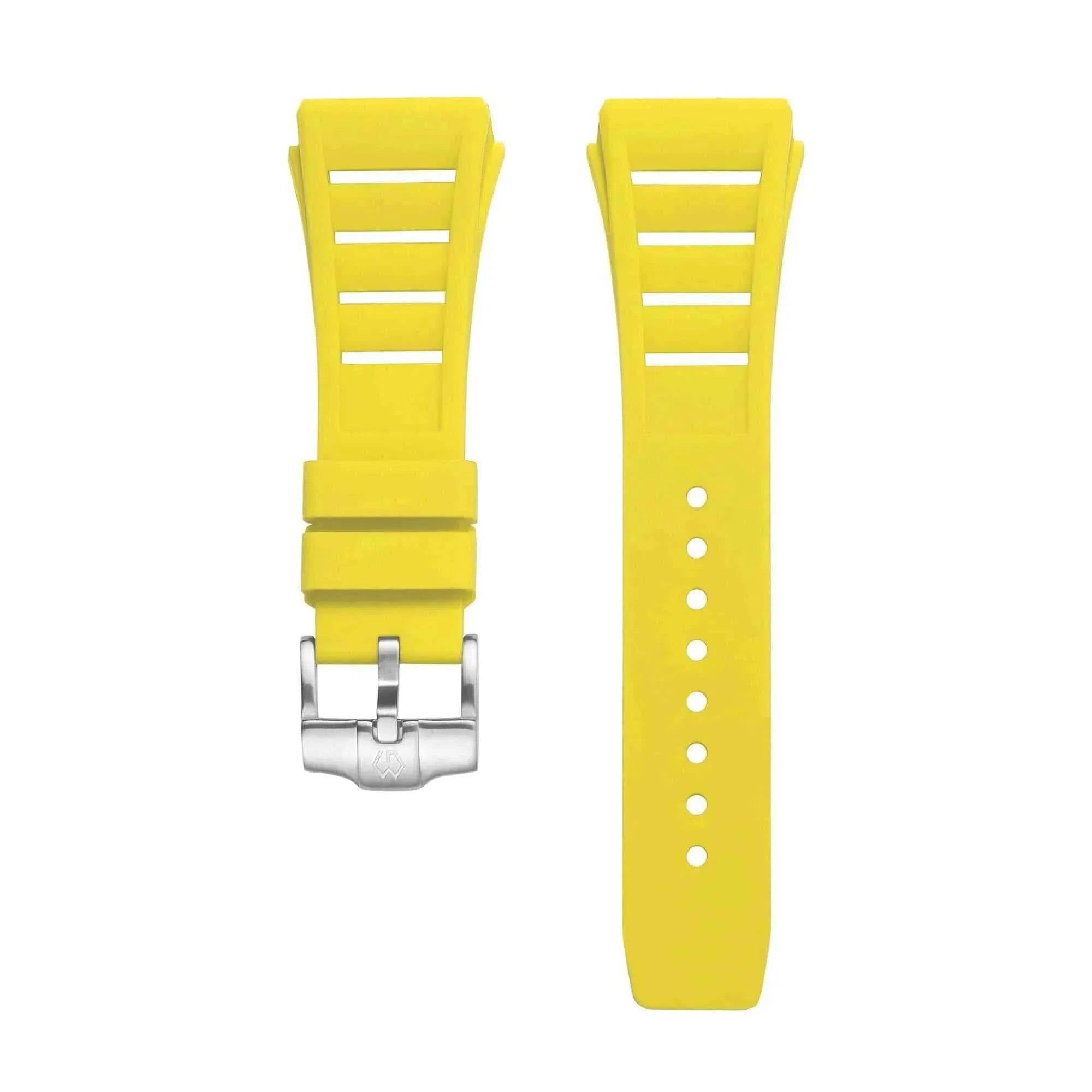Fluoro Rubber Watch Strap | Yellow 21cm Wishdoit Watches