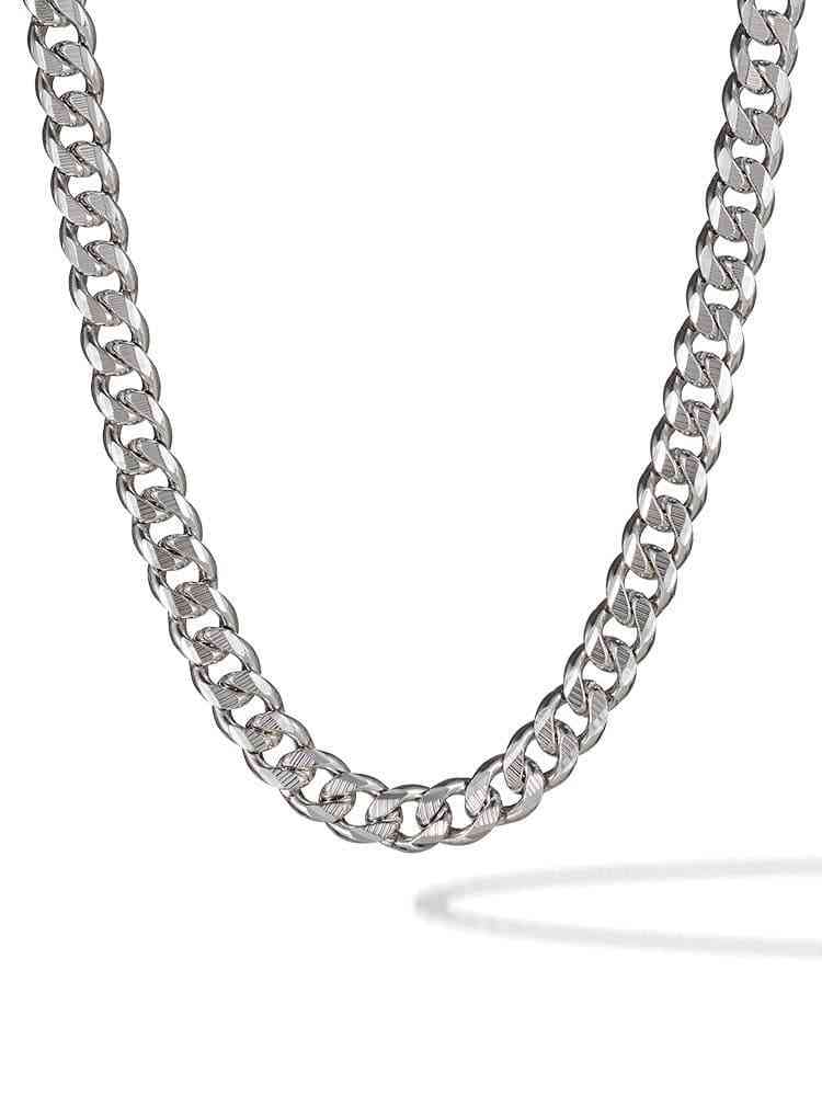 Sterling Silver Curb Chain Necklace -24-in. - Men