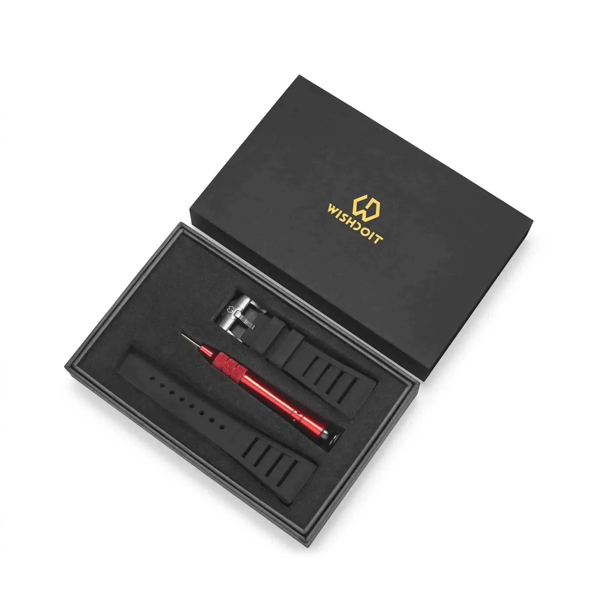 Fluoro Rubber Watch Strap | Black 21cm Wishdoit Watches