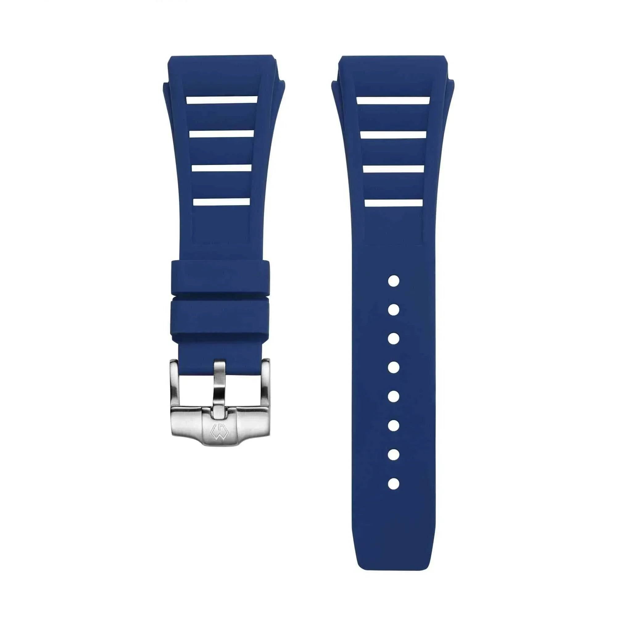 Fluoro Rubber Watch Strap | Blue 21cm Wishdoit Watches