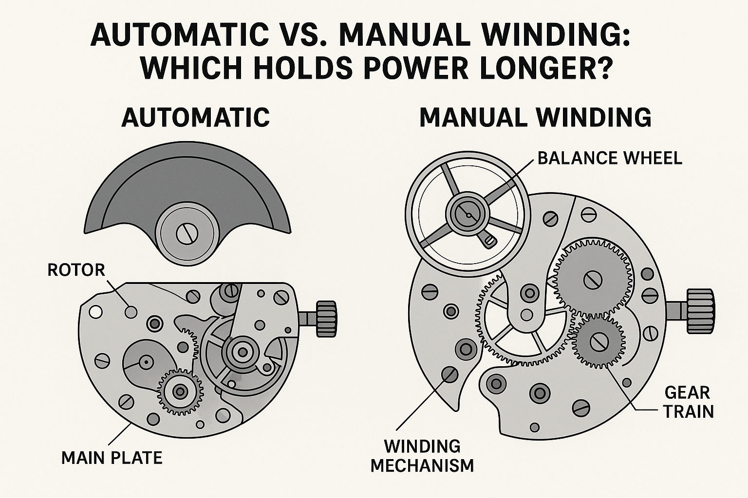 Automatic vs. Manual Winding: Which Holds Power Longer?