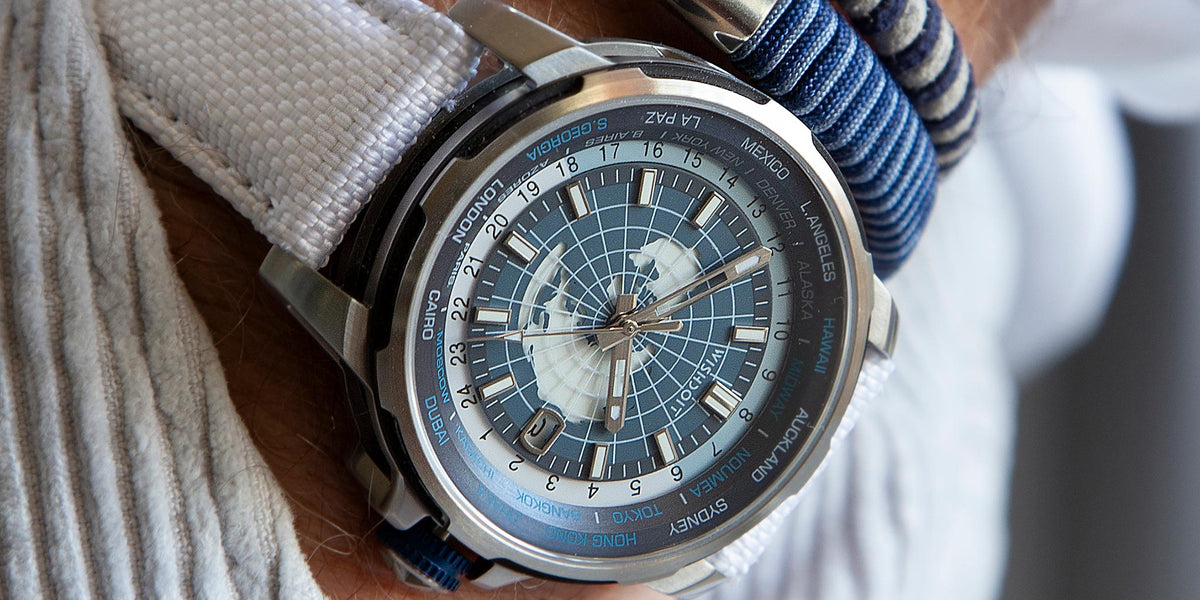 WISHDOIT Eternal Earth Men's Stainless Steel World Time Self Wing ...