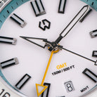 Wishdoit Watches Round Affordable Ocean Edge GMT Swiss RONDA movement Quartz Diver Watch|316L Stainless Steel|light blue