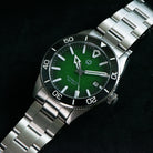 Wishdoit Watches Round Affordable aqua storm Automatic diver watch with 3D luminous needles ceramic bezel |316L Stainless Steel|green