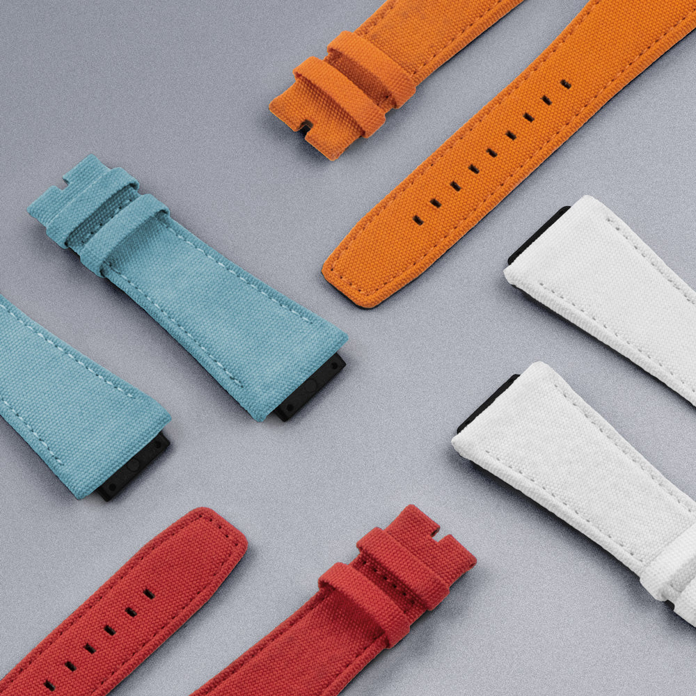 Nylon Leather Watch Strap Orange 21cm | Wishdoit Watches