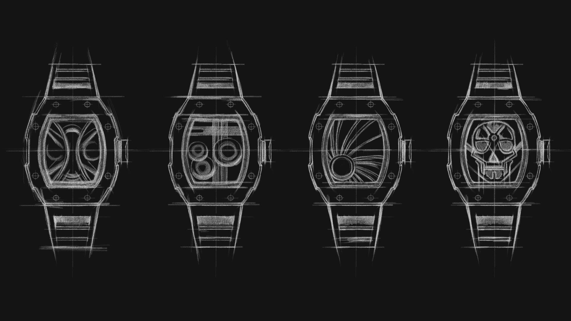 Mens tonneau skeleton mechanical Watch | Wishdoit Watches