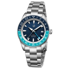 Wishdoit Watches Round Affordable Automatic Mechanical abyss voyager GMT automatic diver Watch | 316L Stainless Steel|midnight abyss（dark blue dial）