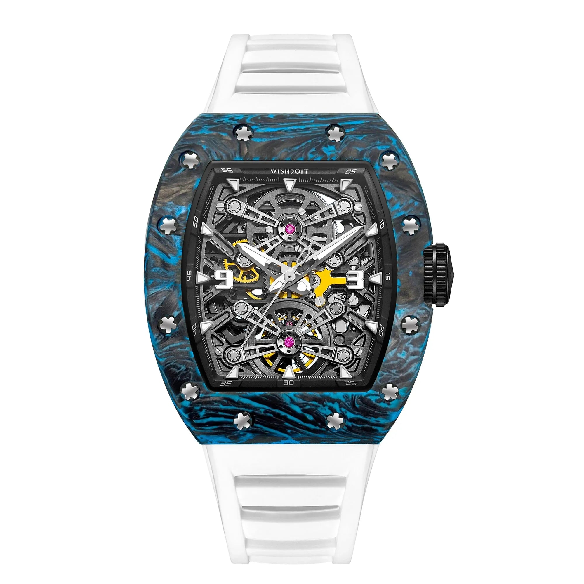 Forged Carbon Lume Skeleton Mechanical Watch – Captain Kidd Forged Carbon Lume Skeleton Mechanical Watch – Captain Kidd