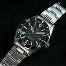 Wishdoit Watches Round Affordable aqua storm Automatic diver watch with 3D luminous needles ceramic bezel |316L Stainless Steel|black